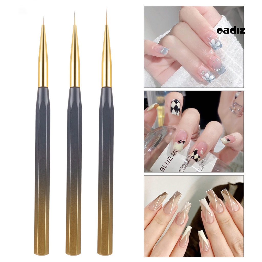 Set 3 Cọ Vẽ Móng Tay Nghệ Thuật Linh Hoạt Không Gây Khó Chịu Chuyên Dụng Cho Salon