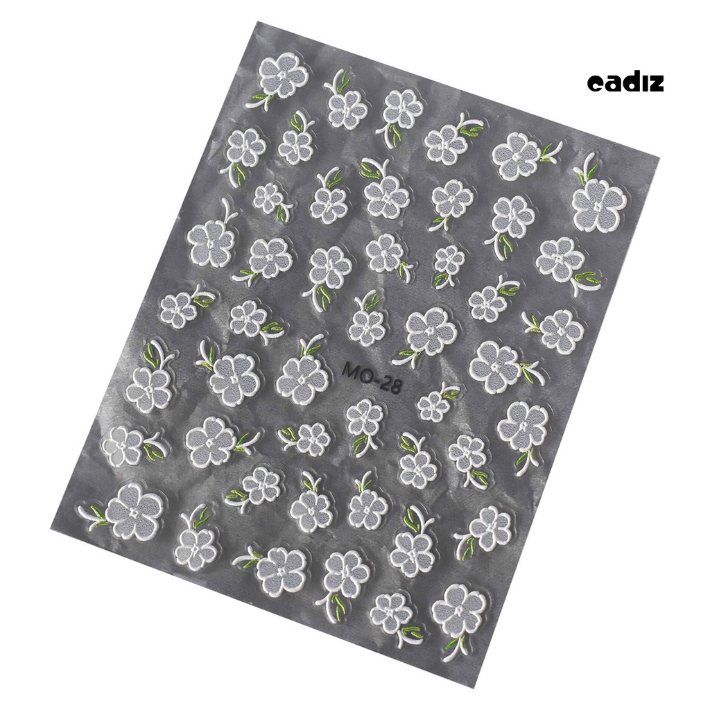 1 Tờ Miếng Dán Họa Tiết Hoa Dập Nổi 3D Nhiều Hình Dạng Trang Trí Móng Tay Nghệ Thuật Dễ Tháo Gỡ