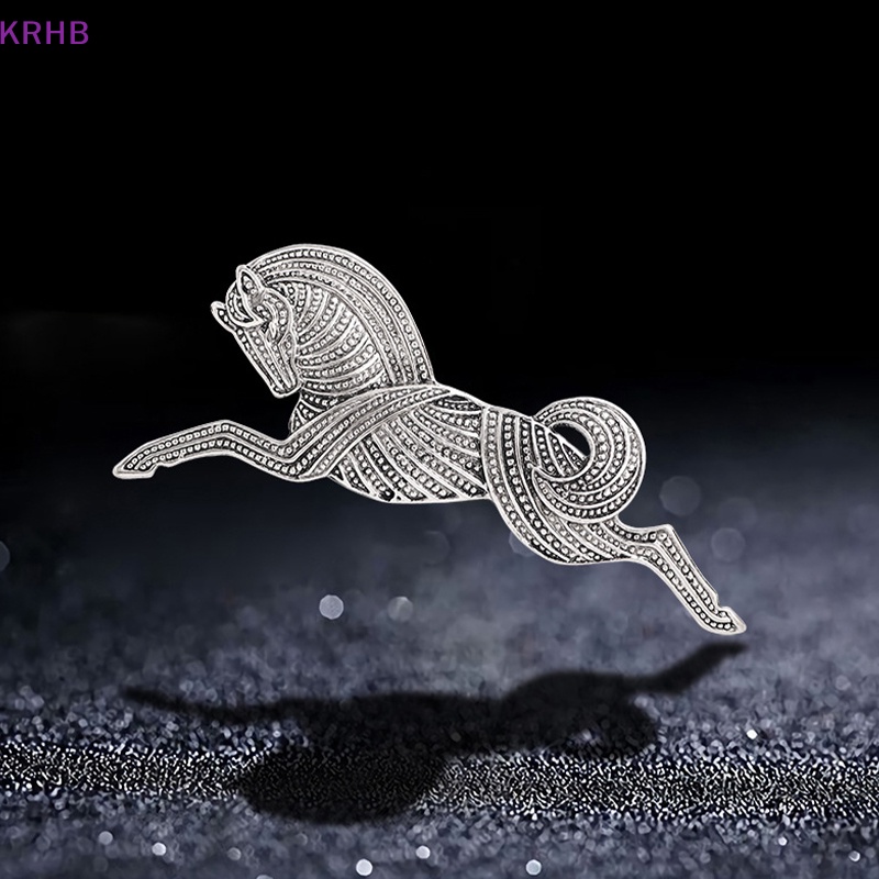 Ghim Cài Áo Hình Ngựa Bằng Kim Loại Phong Cách Vintage Thời Trang Cho Nam Mới