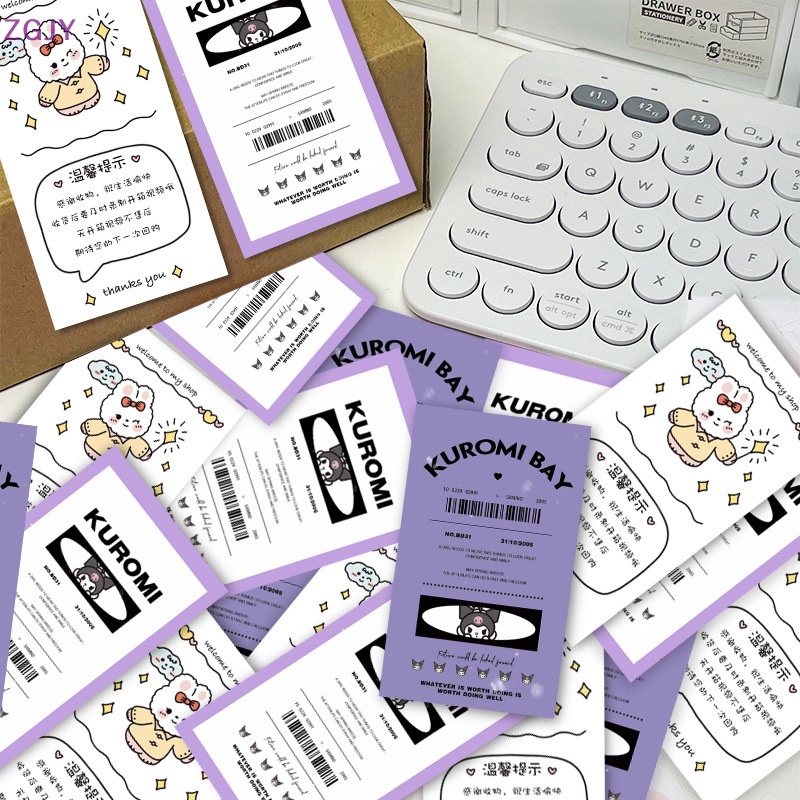 Set 100 Tờ Nhãn Dán Ghi Chú Họa Tiết Kuromi Dễ Thương Dành Cho Bé Gái Mới