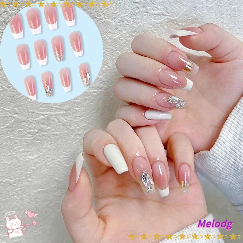 Bộ Móng Tay Giả Đầu Vuông Dạng Nhấn Có Thể Tháo Rời Che Phủ Toàn Diện