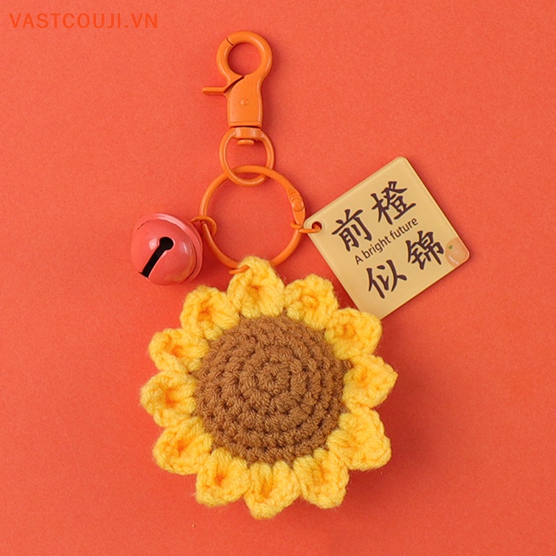Vastji Phụ Kiện Móc Khóa Điện Thoại Thiết Kế Hoa Hồng Đan Len Thủ Công Tinh Tế