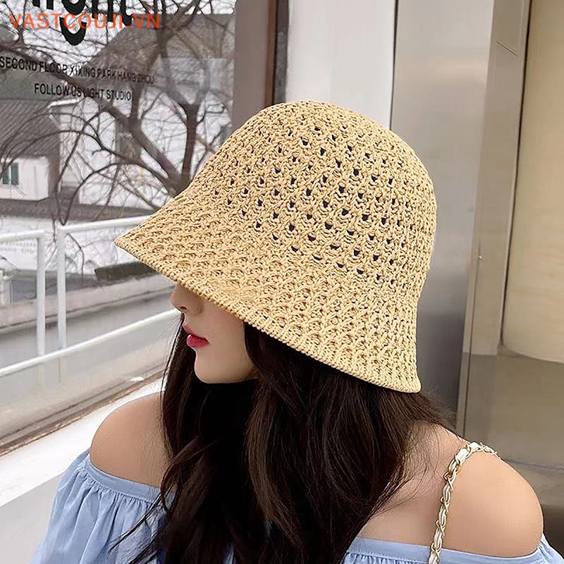 Mũ Tai Bèo Che Nắng Thiết Kế Đục Lỗ Thoáng Khí Thời Trang Xuân Hè Cho Nữ