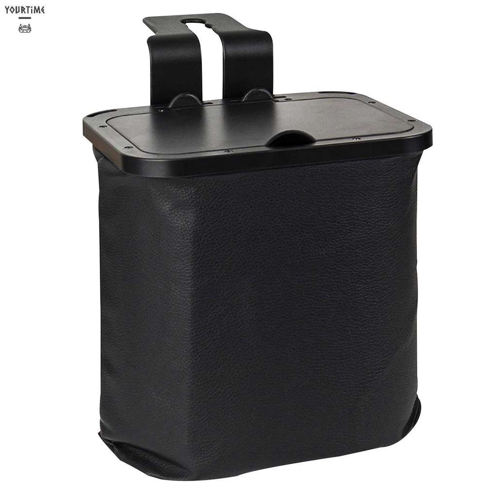Thùng Rác Bằng Da Có Nắp Chống Nước Tiện Dụng Cho Xe Hơi