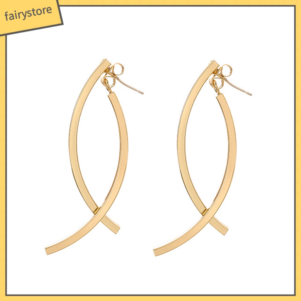 1 Đôi Bông Tai Xỏ Lỗ Dạng Xỏ Hình Học Đơn Giản Thời Trang Dành Cho Nữ