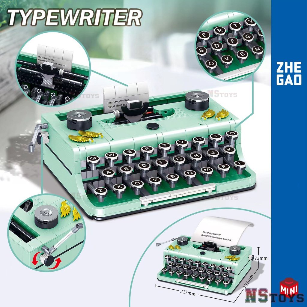 Đồ chơi trẻ em mô hình Lắp Ráp Máy Pha Cà Phê Mini Máy in retro Lin07-Hàng chính hãng Block Toys-Cho bé trai gái