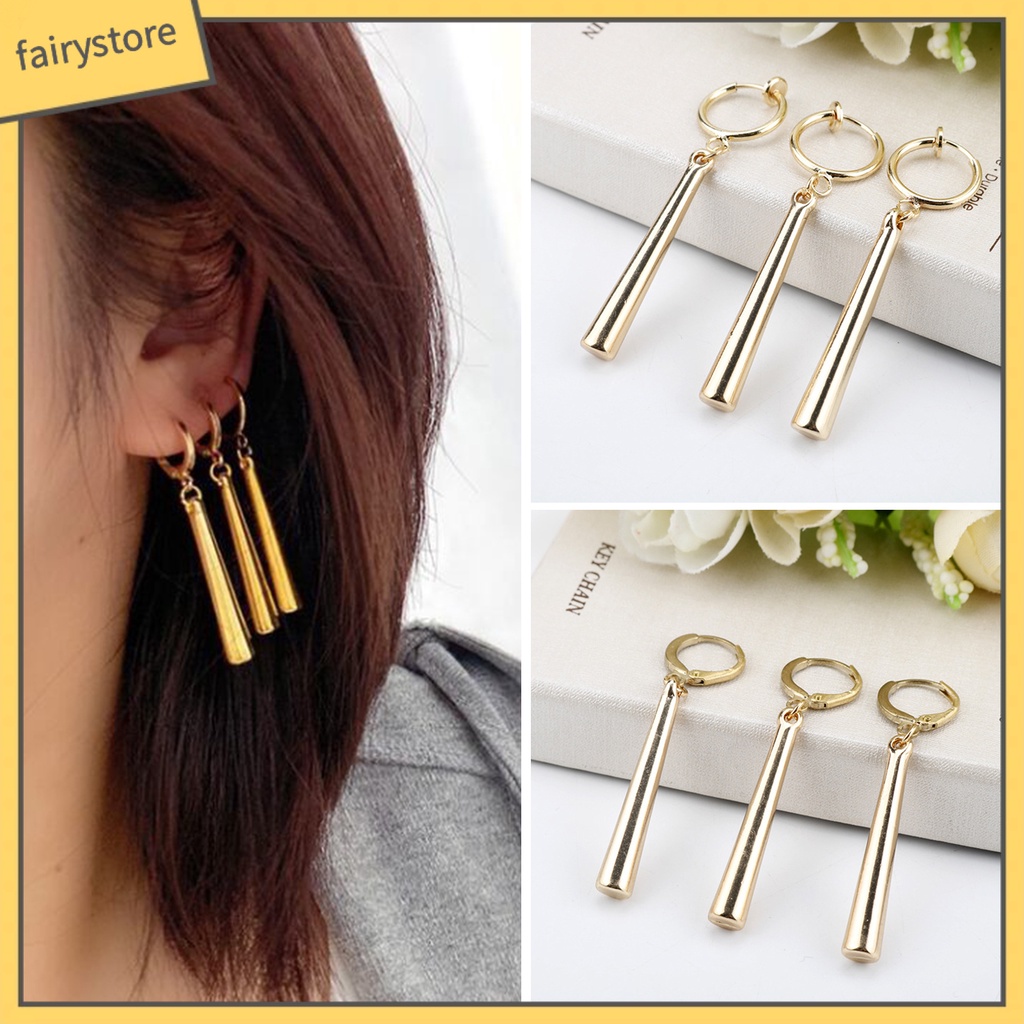 1 Bộ Bông Tai Dạng Móc Bằng Hợp Kim Màu Sắc Đơn Giản Lâu Trôi Cho Nữ