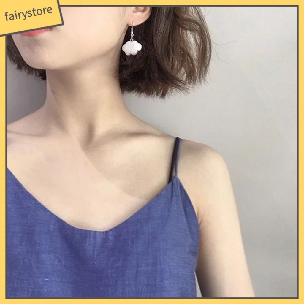 1 Đôi Bông Tai Hình Đám Mây Hoạt Hình Màu Kẹo Ngọt