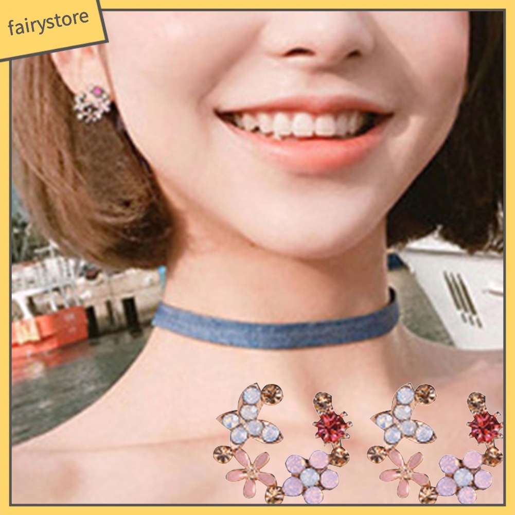 Bông Tai Hình Tròn / Trái Tim / Giọt Nước Đính Đá / Ngọc Trai Giả Thời Trang Cho Nữ