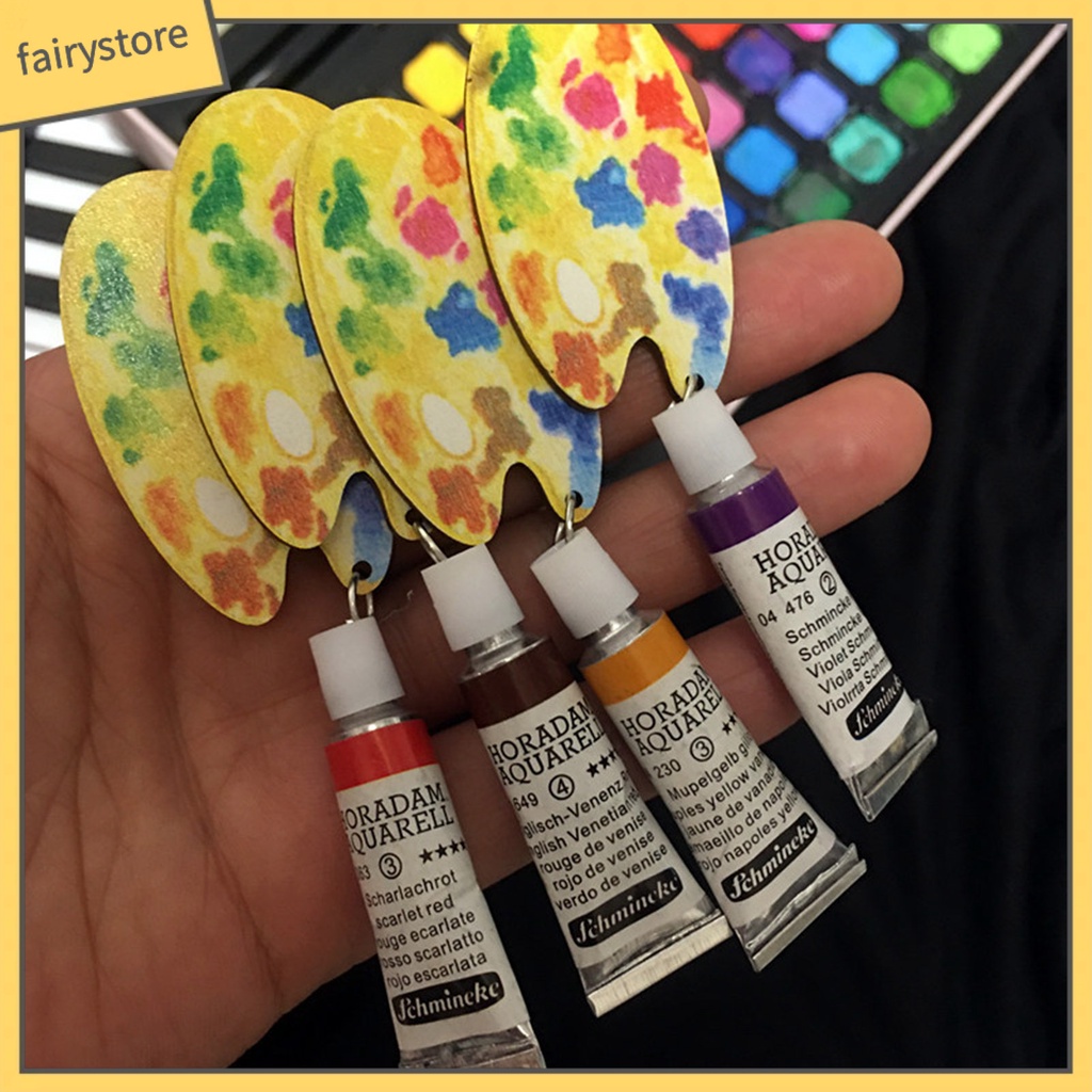 1 Đôi Bông Tai Treo Hình Học Nghệ Thuật Bằng Thép Không Gỉ Nhiều Màu Sắc Thủ Công Cho Nữ