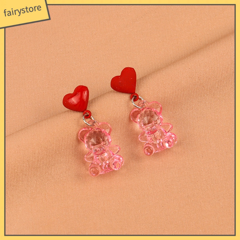 1 Đôi Bông Tai Hình Gấu Hoạt Hình Dễ Thương