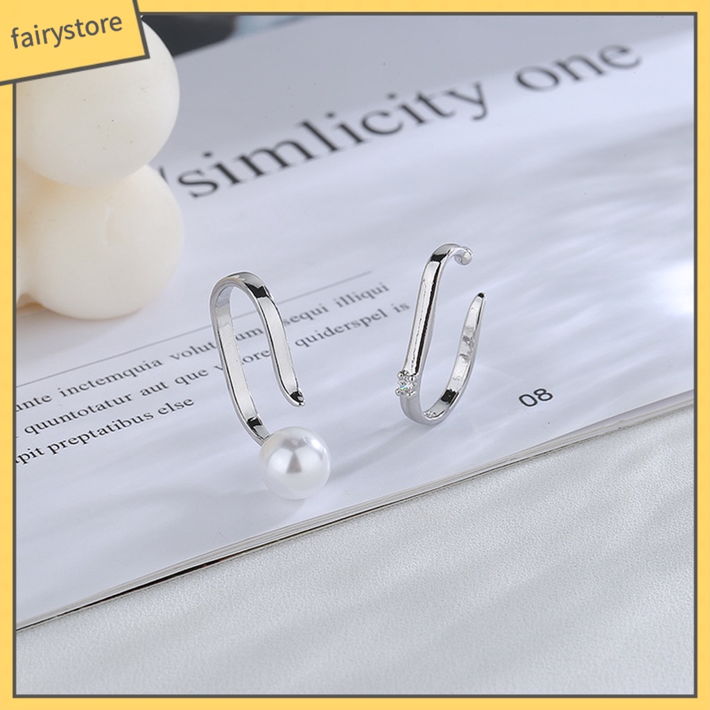 1 Khuyên Tai Dạng Kẹp Bề Mặt Mịn Màng Chống Biến Dạng Hở Bằng Đồng Không Gỉ Màu Trơn