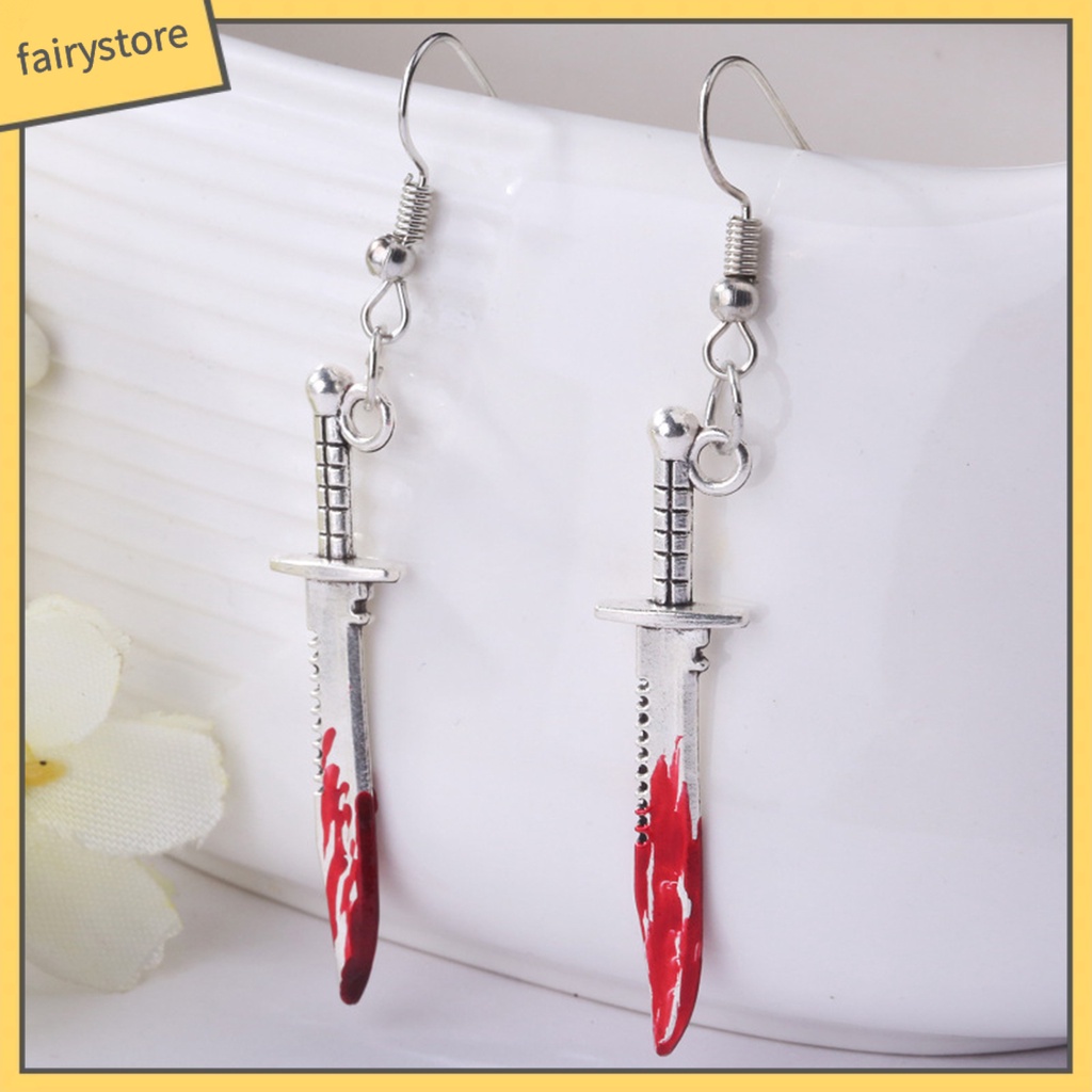 [FRO] 1 Đôi Bông Tai Lủng Lẳng Hình Cưa Máu Kinh Dị Cho Halloween