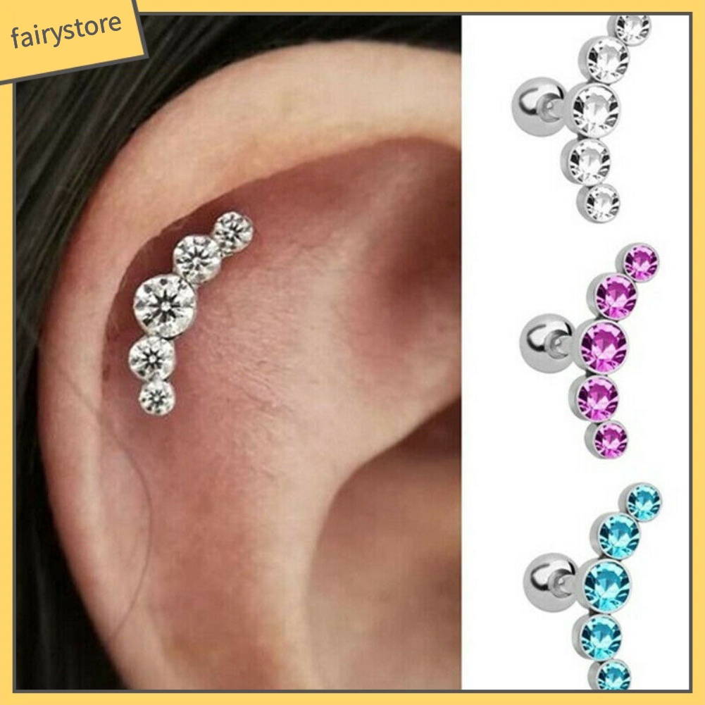 1 Khuyên Xỏ Vành Tai Đính Đá Thời Trang Nữ