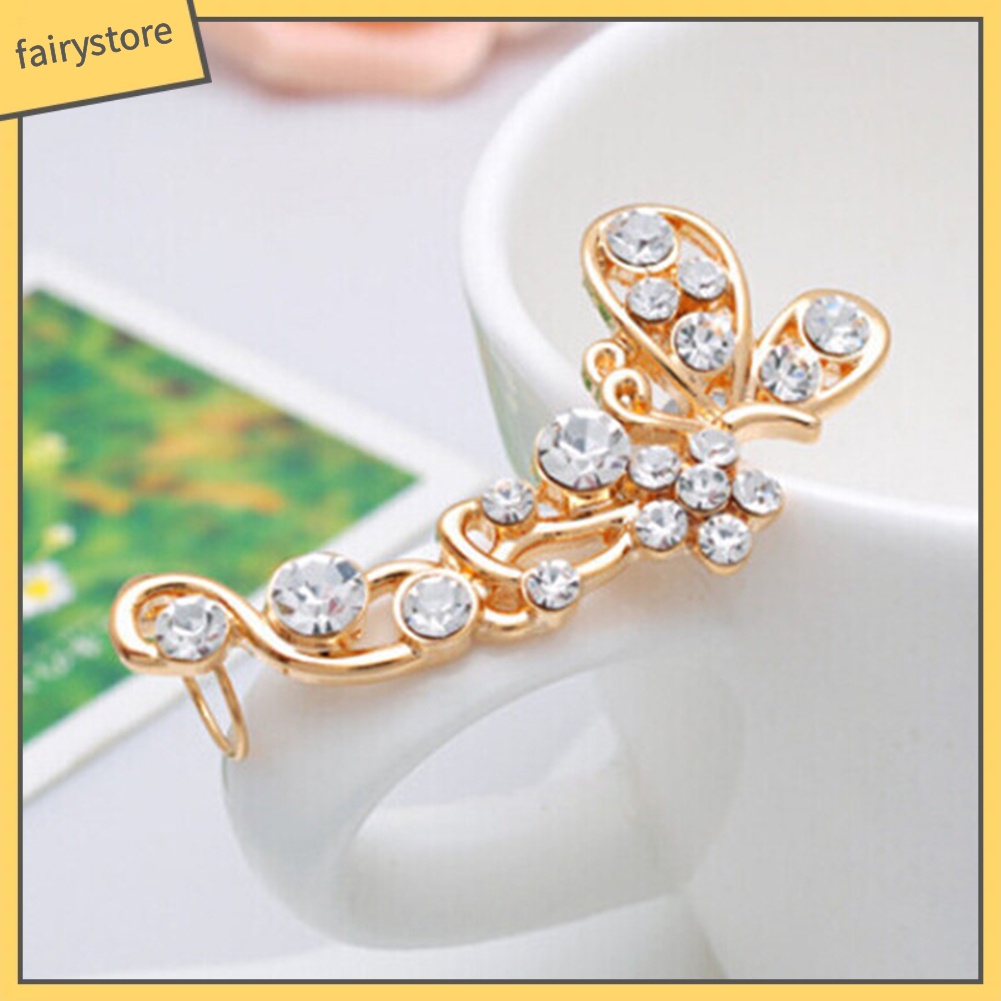 1 Chiếc Khuyên Tai Hình Bướm Đính Đá Ngọt Ngào Dành Cho Nữ