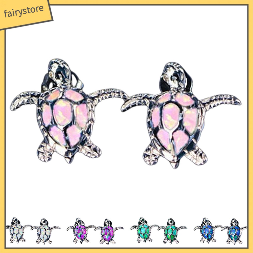 1 Đôi Bông Tai Hình Rùa Biển Đính Đá Dễ Thương Dành Cho Nữ