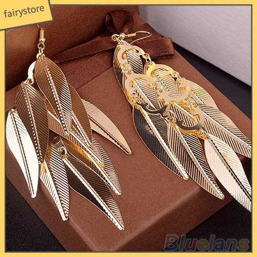 [FRO] Bông Tai Thả Hình Lá Nhiều Lớp Phong Cách Baroque Cổ Điển Cho Nữ