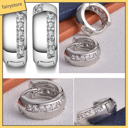 Bông Tai Mạ Bạc Đính Đá Zircon Thời Trang Cho Nữ