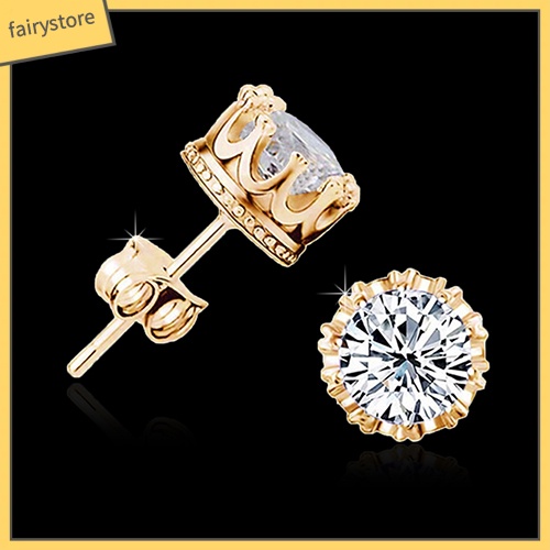 Bông Tai Mạ BạC HìNh Vương MiệN ĐíNh Đá ThờI Trang