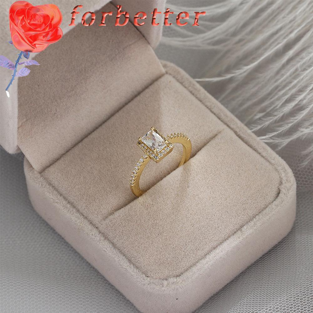 Nhẫn Hình Vuông Đính Đá Phong Cách Hàn Quốc Có Thể Điều Chỉnh