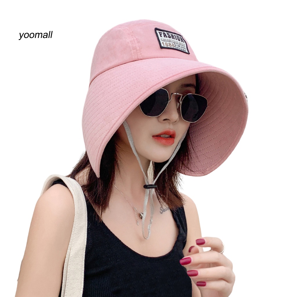 Mũ Rộng Vành Chống Nắng Co Giãn Màu Trơn Thời Trang Mùa Hè Cho Nữ