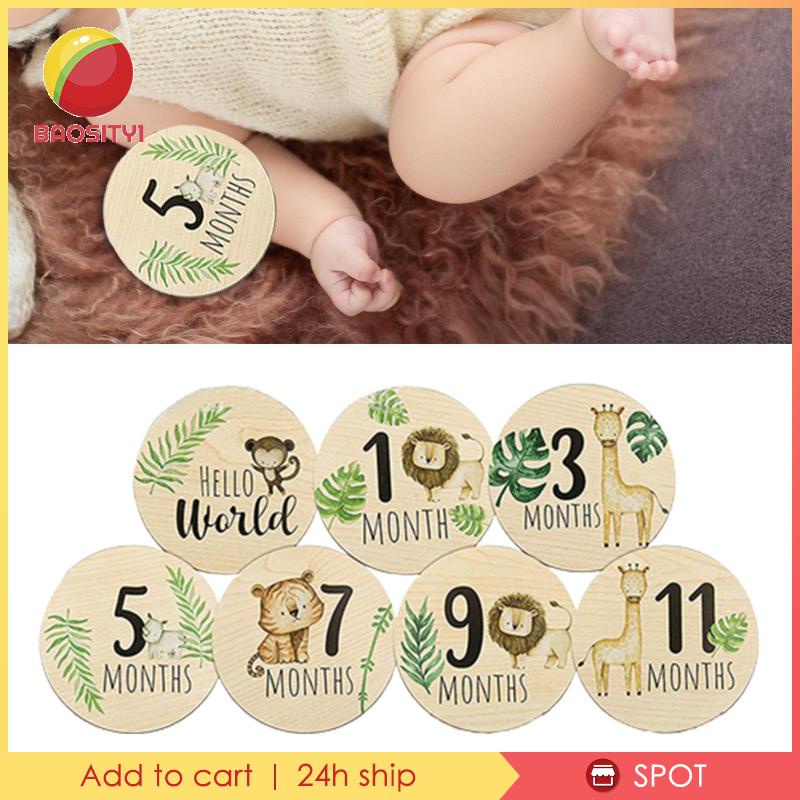 [Baosity1] 7 Thẻ Gỗ Đánh Dấu Cột Mốc Phát Triển Trí Thông Minh Cho Bé Tắm