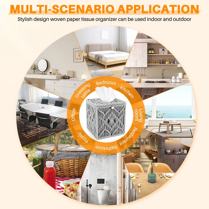 Giá Đỡ Khăn Giấy Hình Vuông Thiết Kế Độc Đáo Trang Trí Nhà Cửa / Văn Phòng