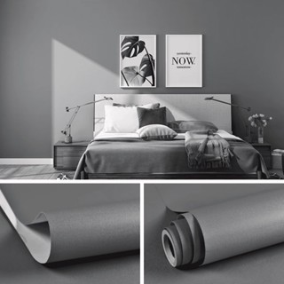 Combo 10 mét dài giấy dán tường MÀU XÁM ĐẬM NHÁM, trang trí nhà cửa khổ 45cm