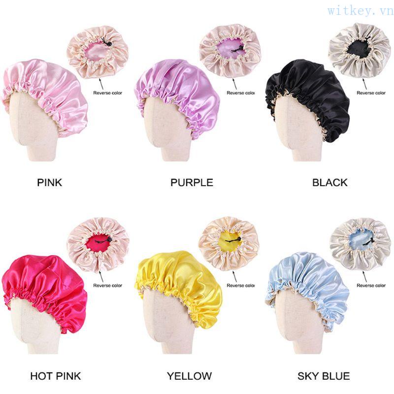 Mũ Turban Vải Satin Hai Lớp Có Thể Điều Chỉnh Kích Thước Dùng Khi Ngủ Dành Cho Bé Sơ Sinh
