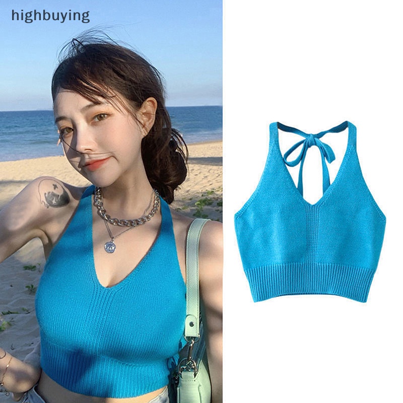 Áo Hai Dây Dệt Kim Màu Sắc Thời Trang Quyến Rũ Cho Nữ