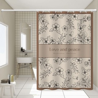 High-grade Bathroom Curtain Waterproof Mildew-proof Shower Curtain Thickening Shower Partition Curtain Punch-free Toilet Curtain Hanging Curtain Shading Door Curtain