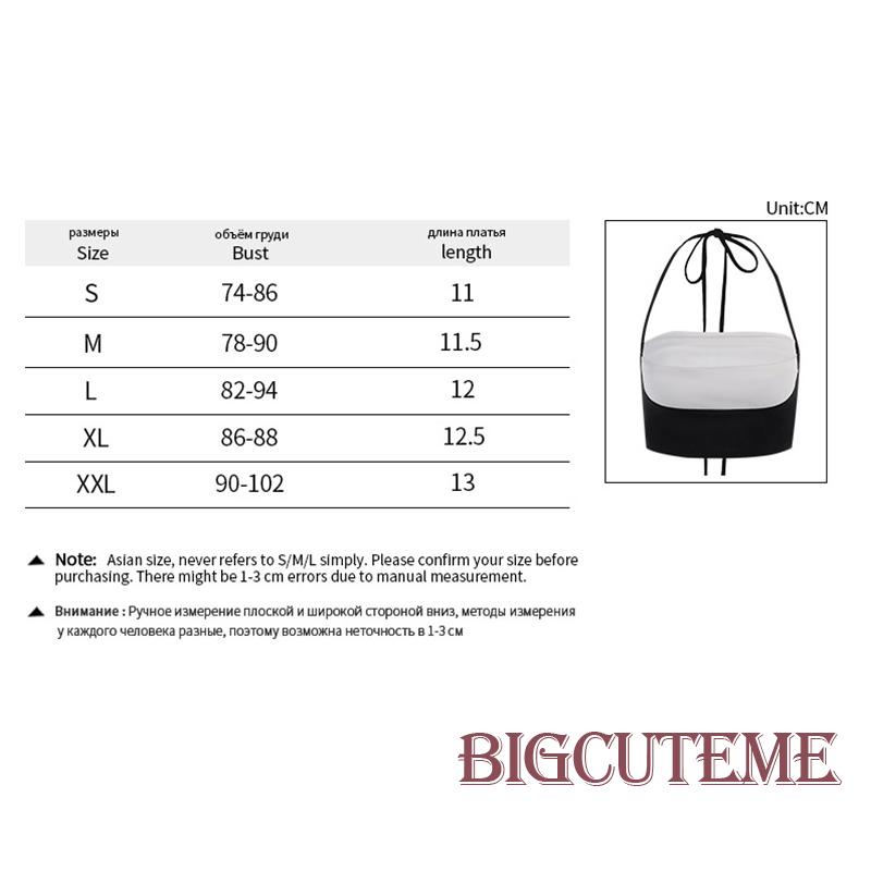 [] - Áo Crop Top Không Tay Ôm Dáng Màu Sắc Tương Phản Buộc Dây Dành Cho Nữ