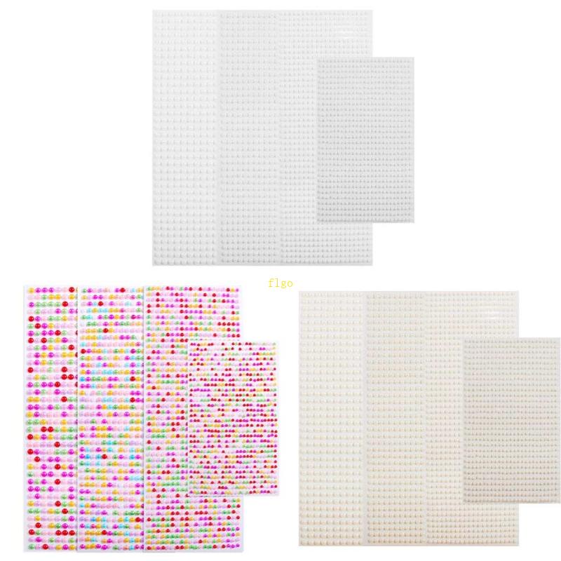 Bộ 2800 Hạt Ngọc Trai Giả Đính Trang Trí Móng Tay Kích Thước 3 4 5 6mm