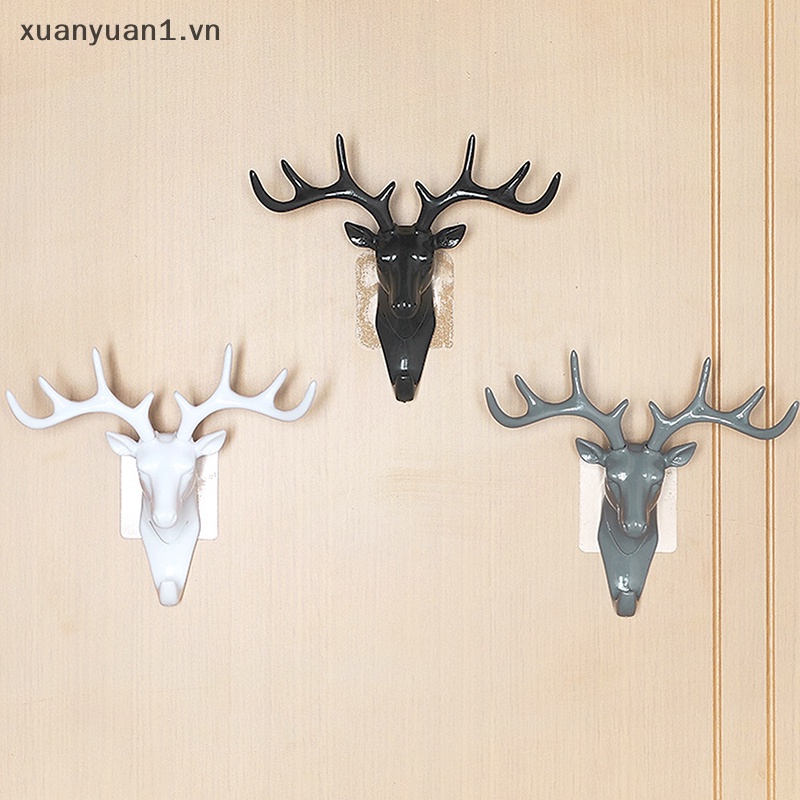 Xuan Móc Treo Tường Hình Đầu Hươu Vintage Treo Quần Áo Chìa Khóa Khăn Choàng Chìa Khóa Sừng Hươu Trang Trí Tường VN