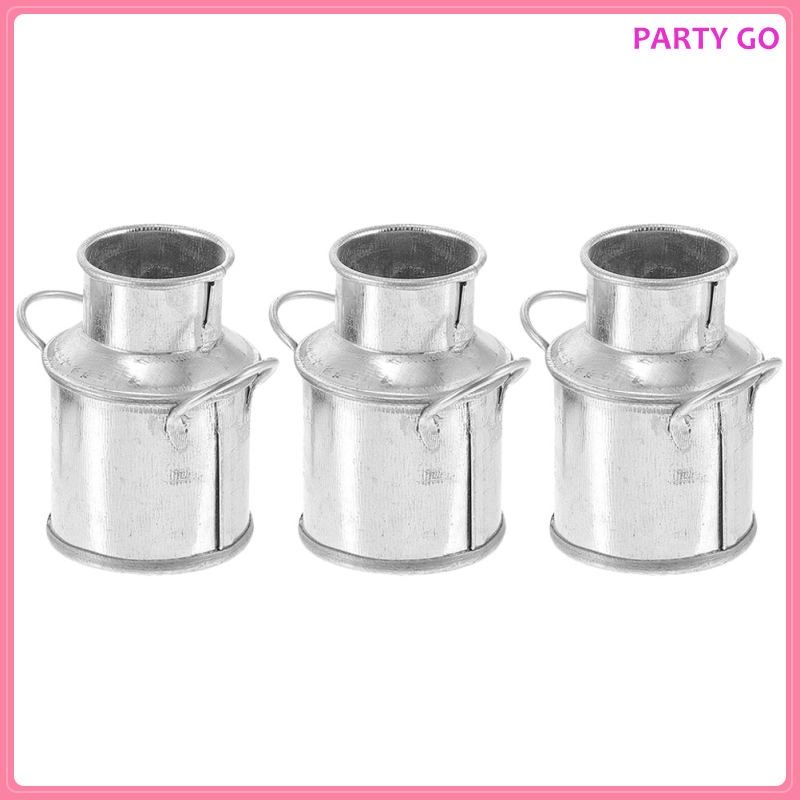 Set 3 Bình Sữa Bình Thiếc Mini Trang Trí Nhà Búp Bê / Tiểu Cảnh