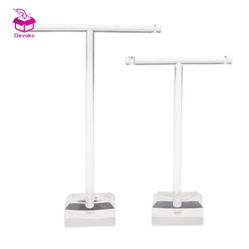 Devoko Set 2 Giá Đỡ Trưng Bày Bông Tai Hình Chữ T Bằng Acrylic Trong Suốt