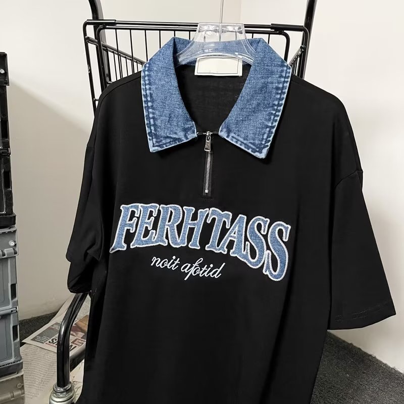 Áo Thun polo Ngắn Tay Thêu Họa Tiết Phong Cách Cổ Điển Dành Cho Cả Nam Và Nữ