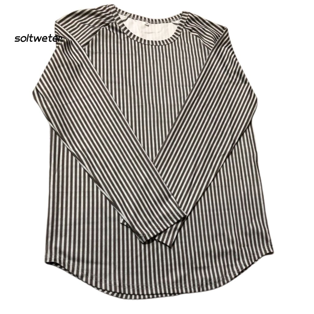 Áo Thun Cổ Tròn Họa Tiết Kẻ Sọc Đơn Giản Thời Trang Mùa Xuân Cho Nam