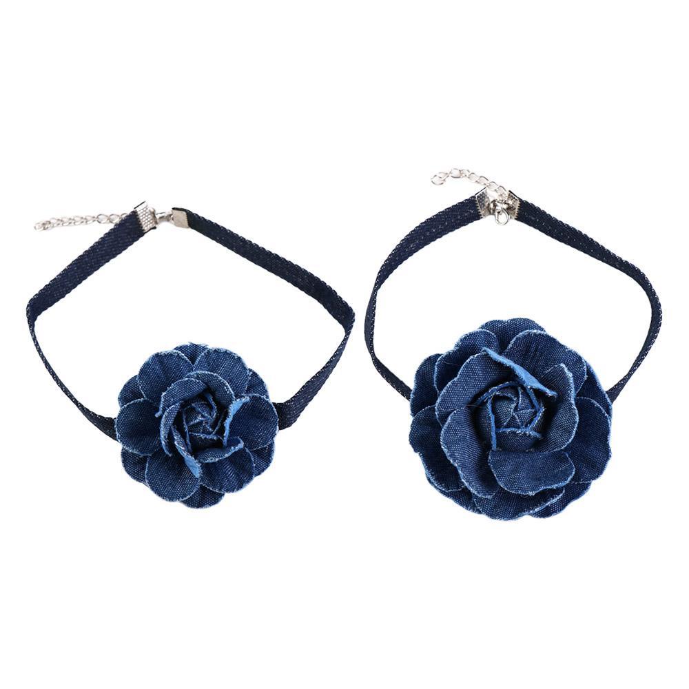 ANEMONE Vòng Cổ Choker Bằng Vải Và Hợp Kim Thiết Kế Tinh Tế Quyến Rũ Dành Cho Nữ