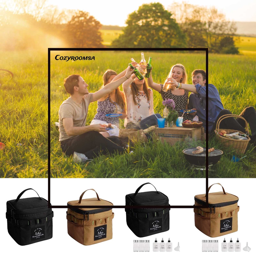 Hộp Đựng Gia Vị Kèm Túi Đựng Tiện Dụng Cho Các Hoạt Động Ngoài Trời