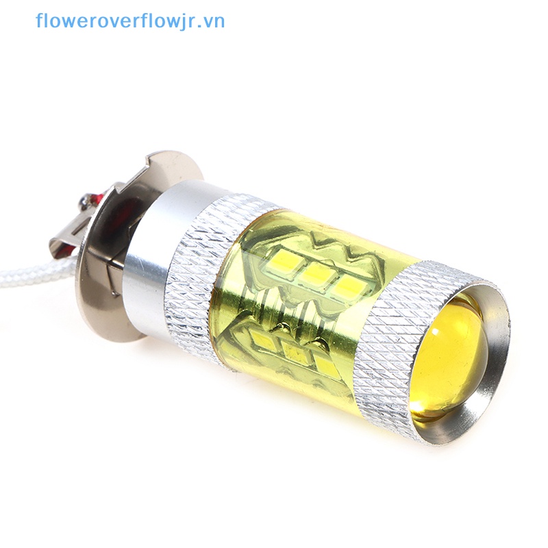2 Đèn LED Phá Sương Mù Ánh Sáng Vàng 12-24V H3 80W 16 SMD Cho Xe Hơi