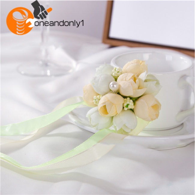 [COD] Vòng Tay Hoa Lụa Đính Ruy Băng Cho Phù Dâu / Phụ Kiện Đám Cưới Nhóm Chị Em