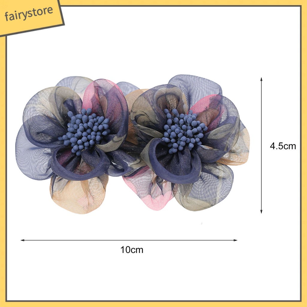 Kẹp Tóc Hình Hoa Sợi Lưới Chống Trượt Sang Trọng Cho Nữ