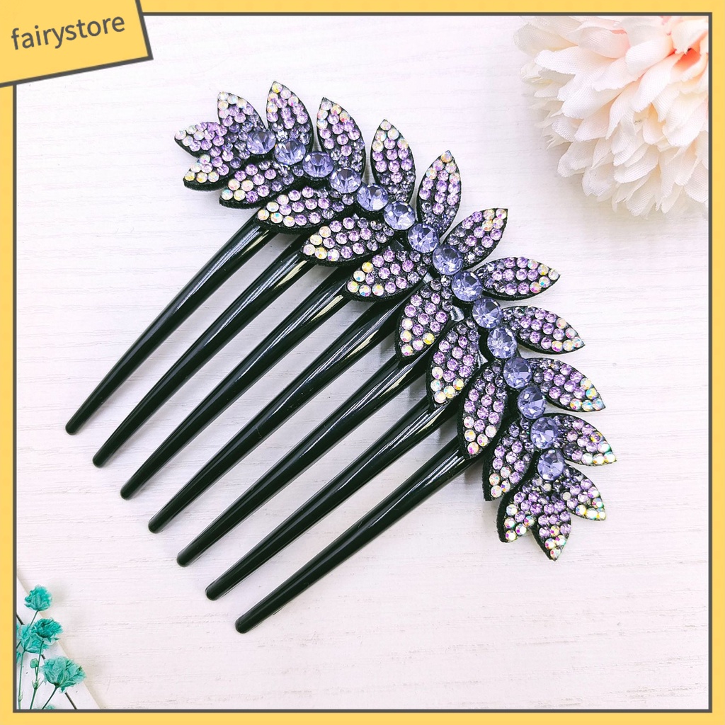 Lược Cài Tóc Hình Hoa Đính Đá Sang Trọng Cho Cô Dâu