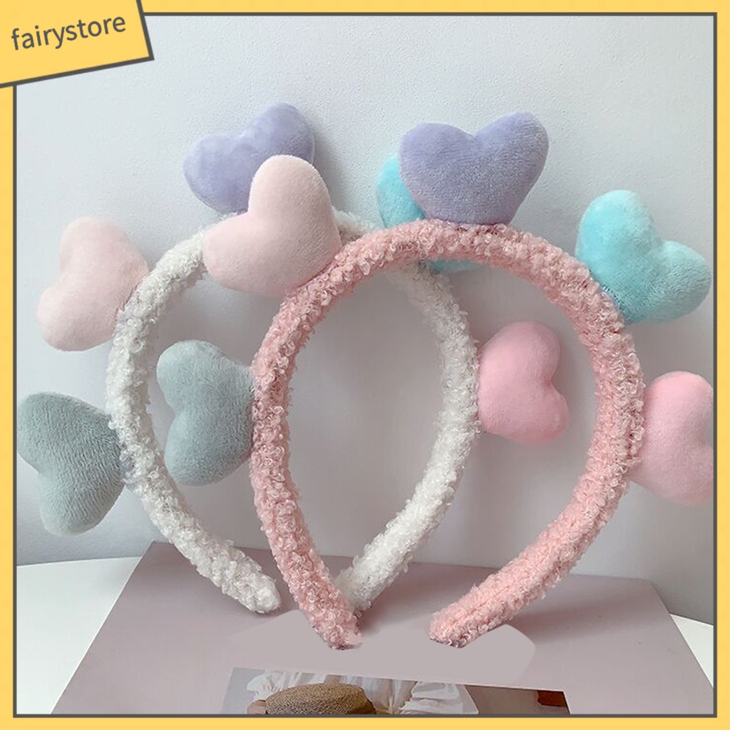 Băng Đô Nhung Mềm Mại Họa Tiết Trái Tim Nhiều Màu Sắc Cho Nữ