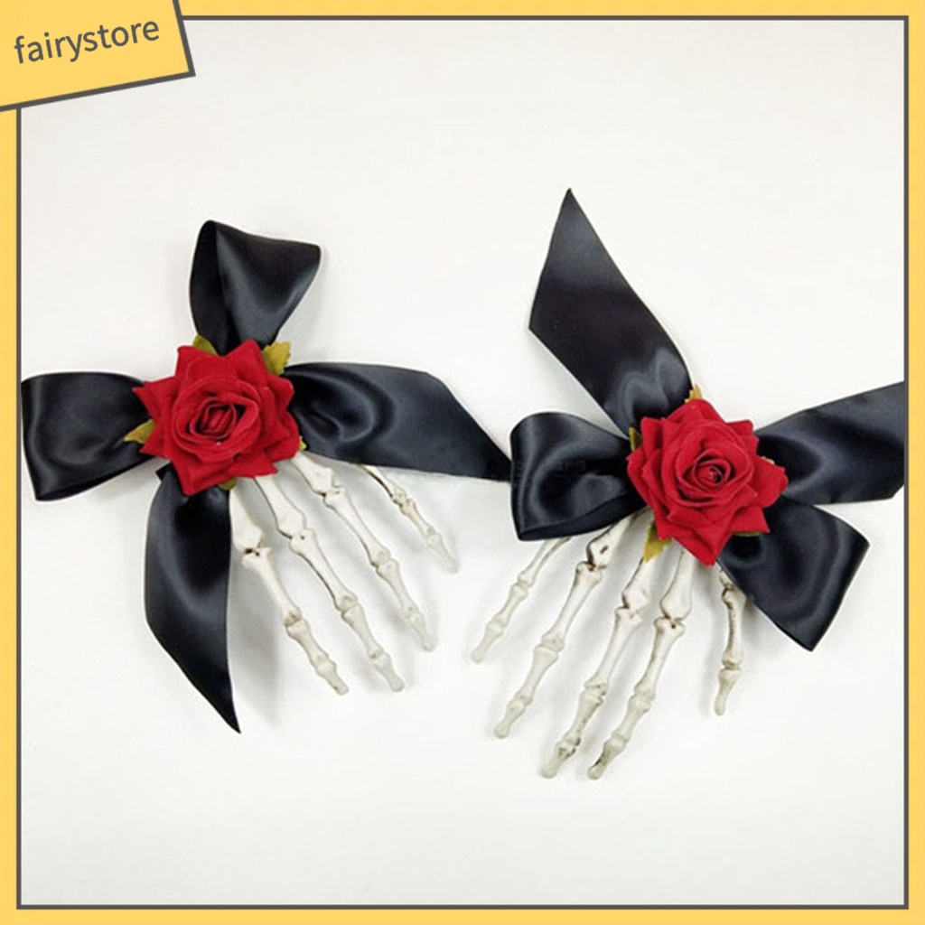 Kẹp Tóc Hình Xương Bàn Tay Halloween Chống Trượt Chống Rơi