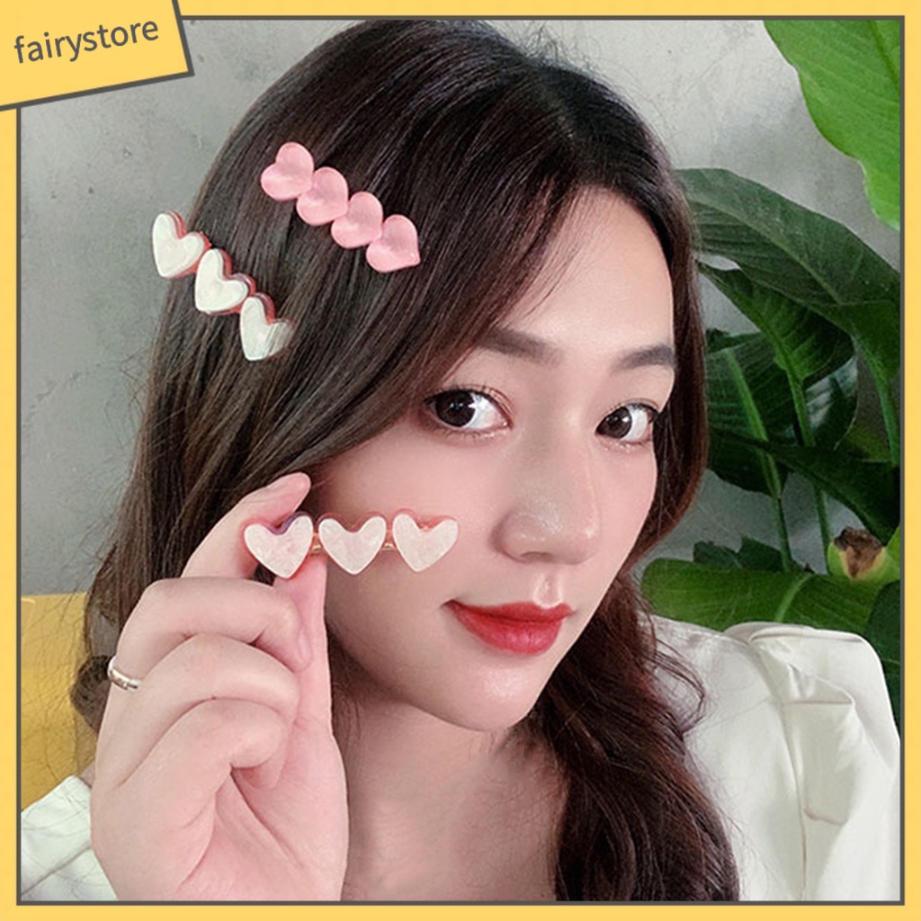 Set 2 Kẹp Tóc Hình Trái Tim Xinh Xắn Cho Nữ
