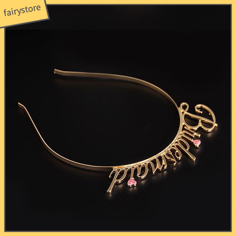 Băng Đô Cài Tóc Hình Trái Tim In Chữ Cho Phù Dâu