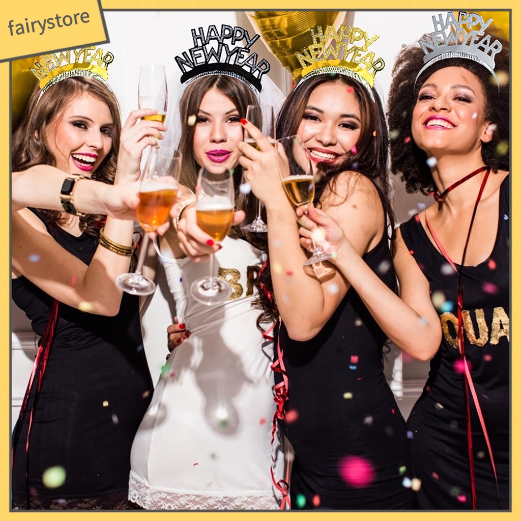 Băng Đô Cài Tóc Đính Kim Sa Phản Quang Chống Trượt Mừng Năm Mới