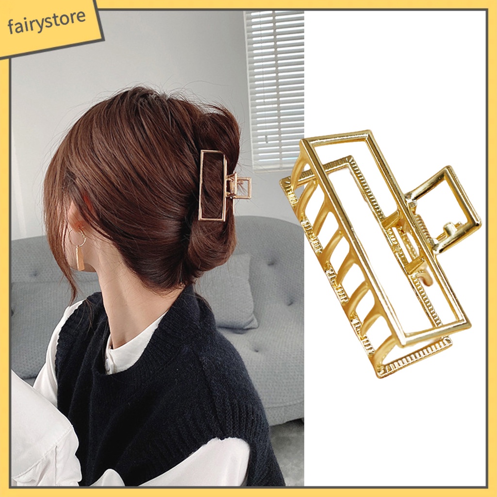 Kẹp Tóc Càng Cua Tạo Kiểu Răng Chéo Mạ Điện Chống Trượt Màu Trơn Trang Trí Hình Bướm Dành Cho Bạn Nữ